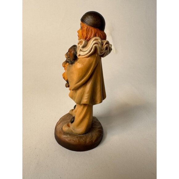 Vintage ANRI Figurine "Ed Michel Oks" Child Holding Puppy Hand-Carved Wood Italy - Picture 14 of 16